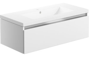 Stevenage 815mm 1 Drawer Wall Hung Basin Unit Inc. Basin - White Gloss