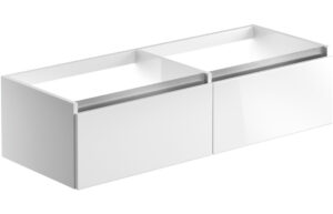 Stevenage 1200mm Wall Hung Basin Unit Run (No Top) - White Gloss