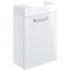 Malvern 410mm Wall Hung 1 Door Basin Unit & 1TH Basin - White Gloss