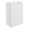 Malvern 610mm Floor Standing 2 Door Basin Unit & 1TH Thin Edge Basin - White Gloss