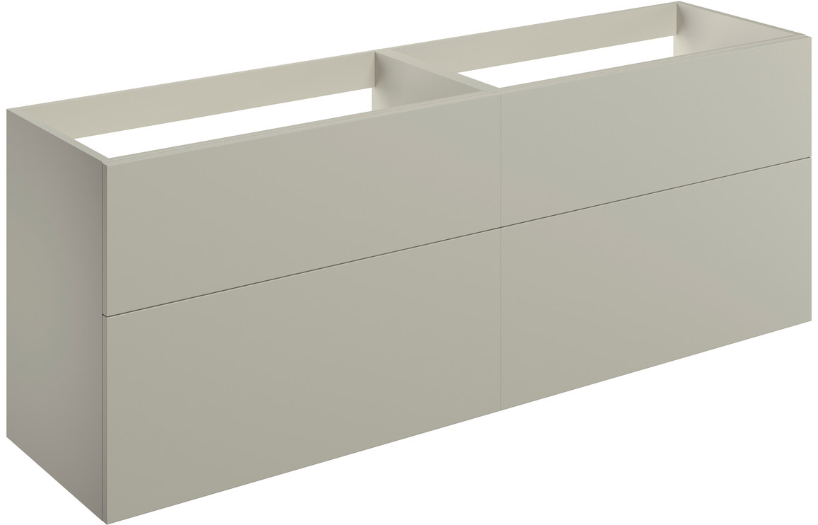 Cuffley 1180mm Wall Hung 4 Drawer Basin Unit (No Top) - Matt Latte