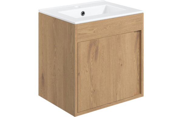 Welwyn 510mm Wall Hung Unit Inc. Basin - Seville Oak