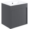 Welwyn 510mm Wall Hung Unit Inc. Basin - Matt Graphite Grey