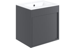Welwyn 510mm Wall Hung Unit Inc. Basin - Matt Graphite Grey