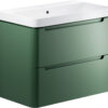 Hertford 805mm 2 Drawer Wall Hung Basin Unit - Matt Sage Green