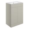 Cuffley 610mm Floor Standing 2 Door Basin Unit & 1TH Basin - Matt Latte