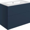 Cuffley 815mm Wall Hung 2 Drawer Basin Unit & 1TH Basin - Matt Deep Blue