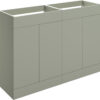 Cuffley 1180mm Floor Standing 4 Door Basin Unit (No Top) - Matt Olive Green
