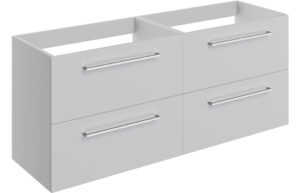 Malvern 1180mm Wall Hung 2 Drawer Basin Unit Run (No Top) - Grey Gloss