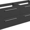 Malvern 1180mm Wall Hung 2 Drawer Basin Unit Run (No Top) - Anthracite Gloss