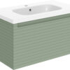 Hatfield 815mm Wall Hung 1 Drawer Basin Unit & 1TH Basin - Matt Willow Green