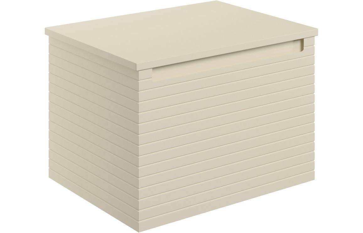 Hatfield 610mm Wall Hung 1 Drawer Basin Unit & Worktop - Matt Cotton