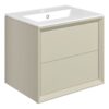 Harpenden 610mm Wall Hung 2 Drawer Basin Unit & 1TH Thin Edge Basin - Matt Cotton
