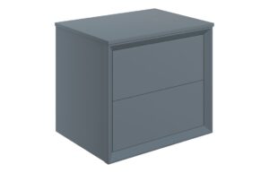 Harpenden 610mm Wall Hung 2 Drawer Basin Unit & Top - Matt Storm Blue