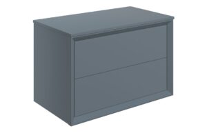 Harpenden 810mm Wall Hung 2 Drawer Basin Unit & Top - Matt Storm Blue