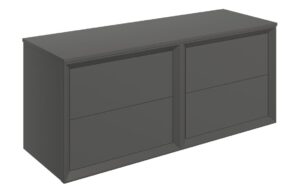 Harpenden 1210mm Wall Hung 4 Drawer Basin Unit Run & Top - Matt Clay