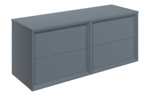 Harpenden 1210mm Wall Hung 4 Drawer Basin Unit Run & Top - Matt Storm Blue