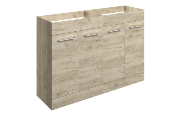 Malvern 1180mm Floor Standing 2 Door Basin Unit Run (No Top) - Oak