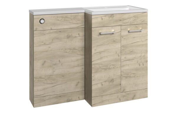 Baldock 1000mm F/S L-Shape Pack & Basin (RH) - Oak