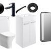 Malvern 510mm F/S Furniture Pack - White Gloss w/Black Finishes