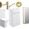 Malvern 510mm F/S Furniture Pack - White Gloss w/Brushed Brass Finishes