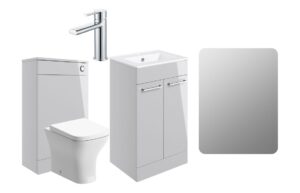 Malvern 510mm F/S Furniture Pack - Grey Gloss w/Chrome Finishes