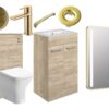 Malvern 510mm F/S Furniture Pack - Oak w/Brushed Brass Finishes