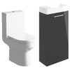 Malvern 410mm F/S Basin Unit & C/C Toilet Pack - Anthracite Gloss