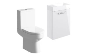 Malvern 410mm W/H Basin Unit & C/C Toilet Pack - White Gloss