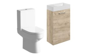 Malvern 410mm W/H Basin Unit & C/C Toilet Pack - Oak
