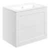 Benington 615mm Wall Hung 2 Drawer Basin Unit & Basin - Matt White