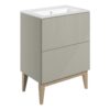 Datchworth 615mm Floor Standing 2 Drawer Basin Unit & Basin - Matt Oat