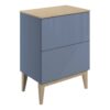 Datchworth 610mm Floor Standing 2 Drawer Basin Unit & Maple Oak Effect Worktop - Matt Smoke Blue