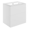 Cuffley 610mm Wall Hung 2 Drawer Basin Unit & 0TH Basin - Matt White