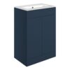 Cuffley 610mm Floor Standing 2 Door Basin Unit & 0TH Basin - Matt Deep Blue