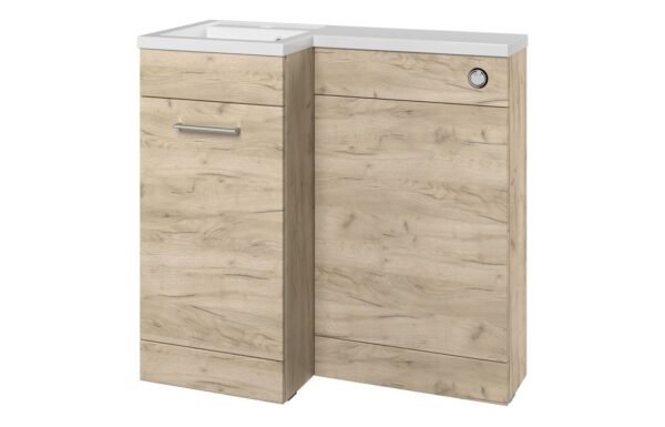 Baldock 900mm F/S L-Shape Pack & Basin (LH) - Oak