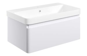 Meredith 805mm Wall Hung 1 Drawer Basin Unit & Basin - Matt White