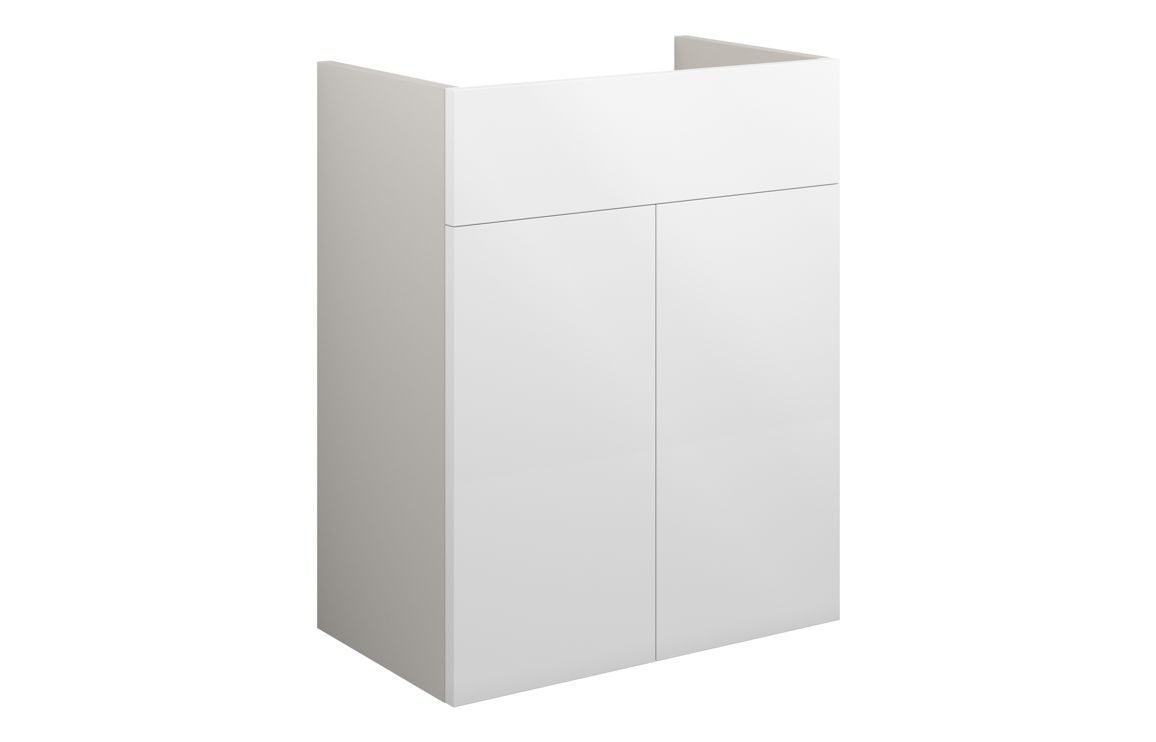 Truro 500mm Standard Basin Unit - White Gloss (Grey Cab)