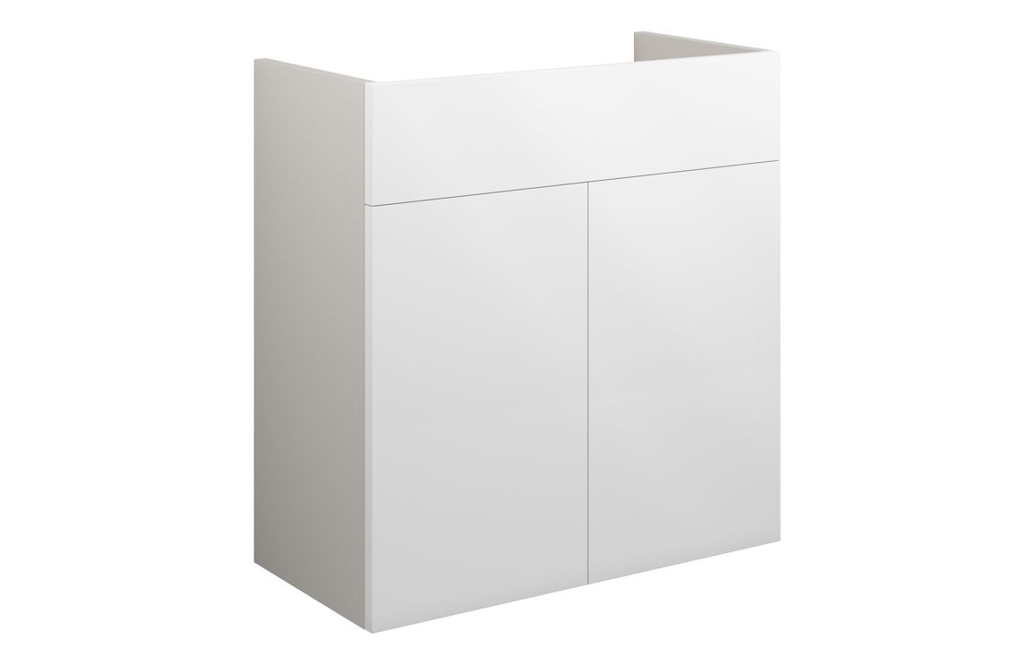 Truro 600mm Standard Basin Unit - White Gloss (Grey Cab)