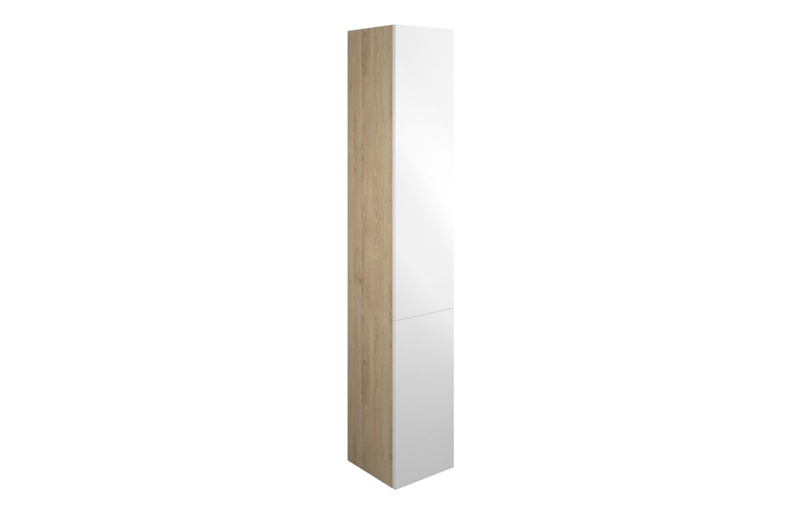 Truro 300mm Tall Unit - White Gloss (Oak Cab)