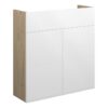 Truro 600mm Slim Basin Unit - White Gloss (Oak Cab)