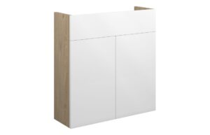 Truro 600mm Slim Basin Unit - White Gloss (Oak Cab)