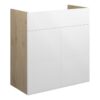 Truro 600mm Standard Basin Unit - White Gloss (Oak Cab)