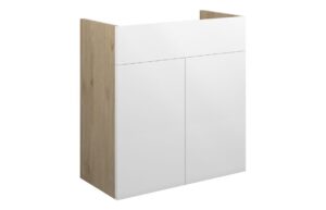 Truro 600mm Standard Basin Unit - White Gloss (Oak Cab)