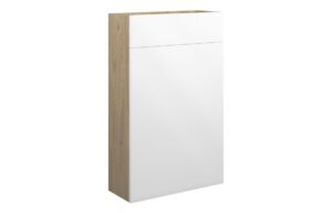 Truro 500mm Slim WC Unit - White Gloss (Oak Cab)