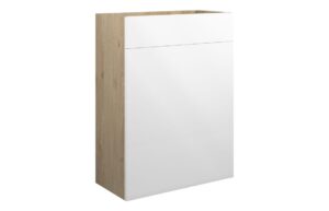 Truro 600mm Standard WC Unit - White Gloss (Oak Cab)