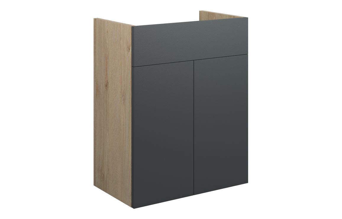 Truro 500mm Standard Basin Unit - Matt Graphite Grey (Oak Cab)