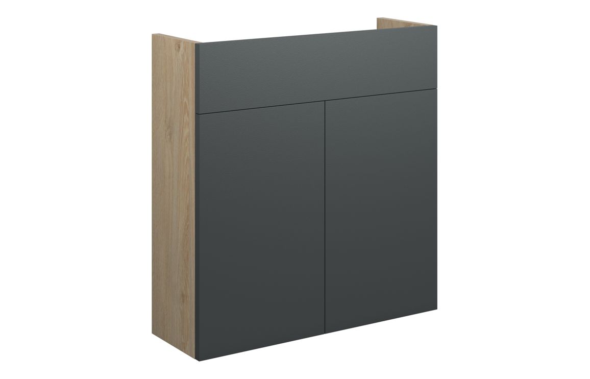 Truro 600mm Slim Basin Unit - Matt Graphite Grey (Oak Cab)