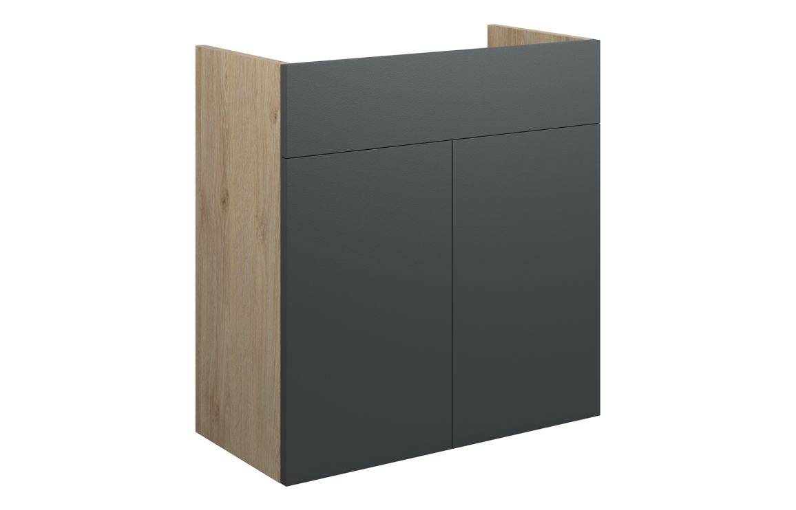 Truro 600mm Standard Basin Unit - Matt Graphite Grey (Oak Cab)