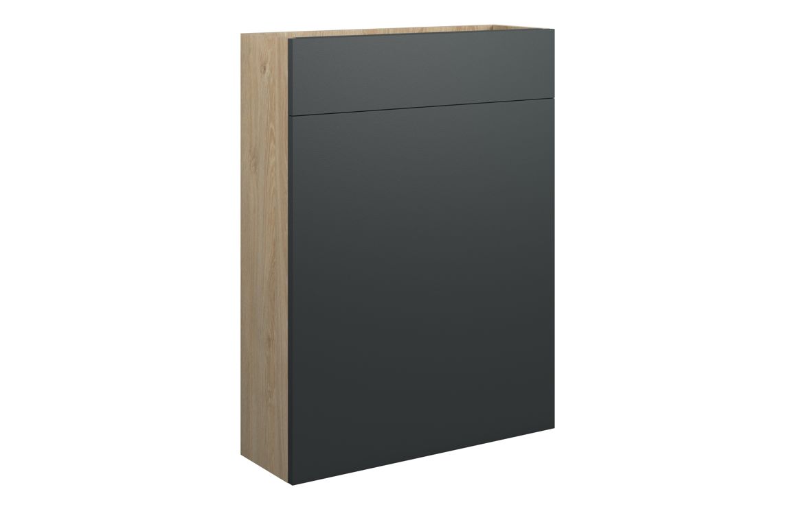 Truro 600mm Slim WC Unit - Matt Graphite Grey (Oak Cab)
